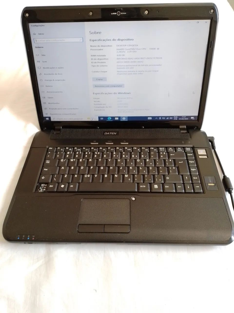 Notebook Datens - Intel Core 2 Duo - 4GB RAM