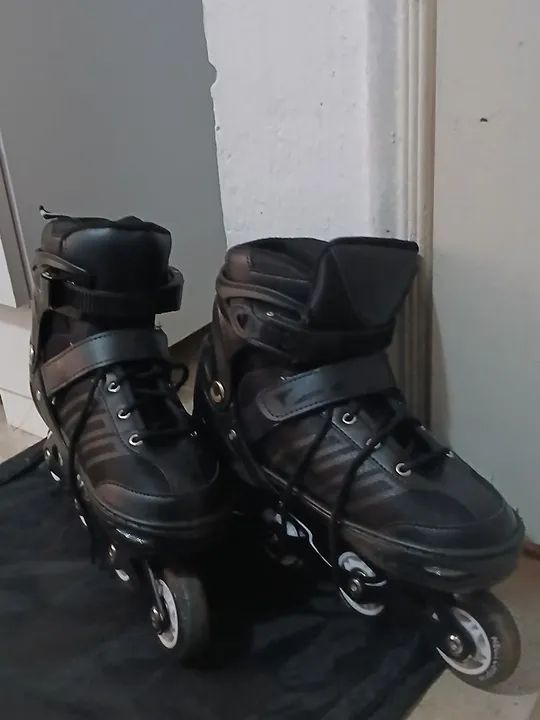 Patins Inline Adulto Preto - Foto 5