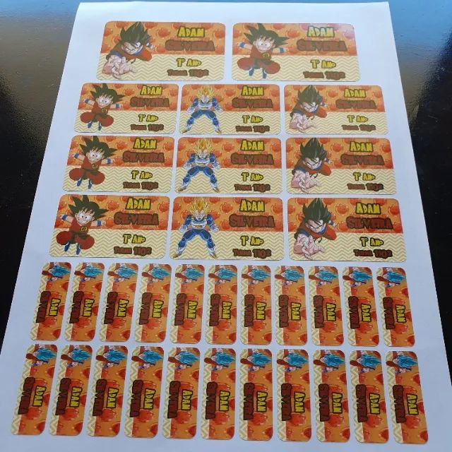 Etiquetas Escolares Personalizadas Dragon Ball | Kit 33 Und. | Escolha o tema! | Tijuca - Foto 5