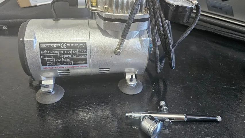 Compressor de ar Wimpel + Pistola para aerografia - Foto 3
