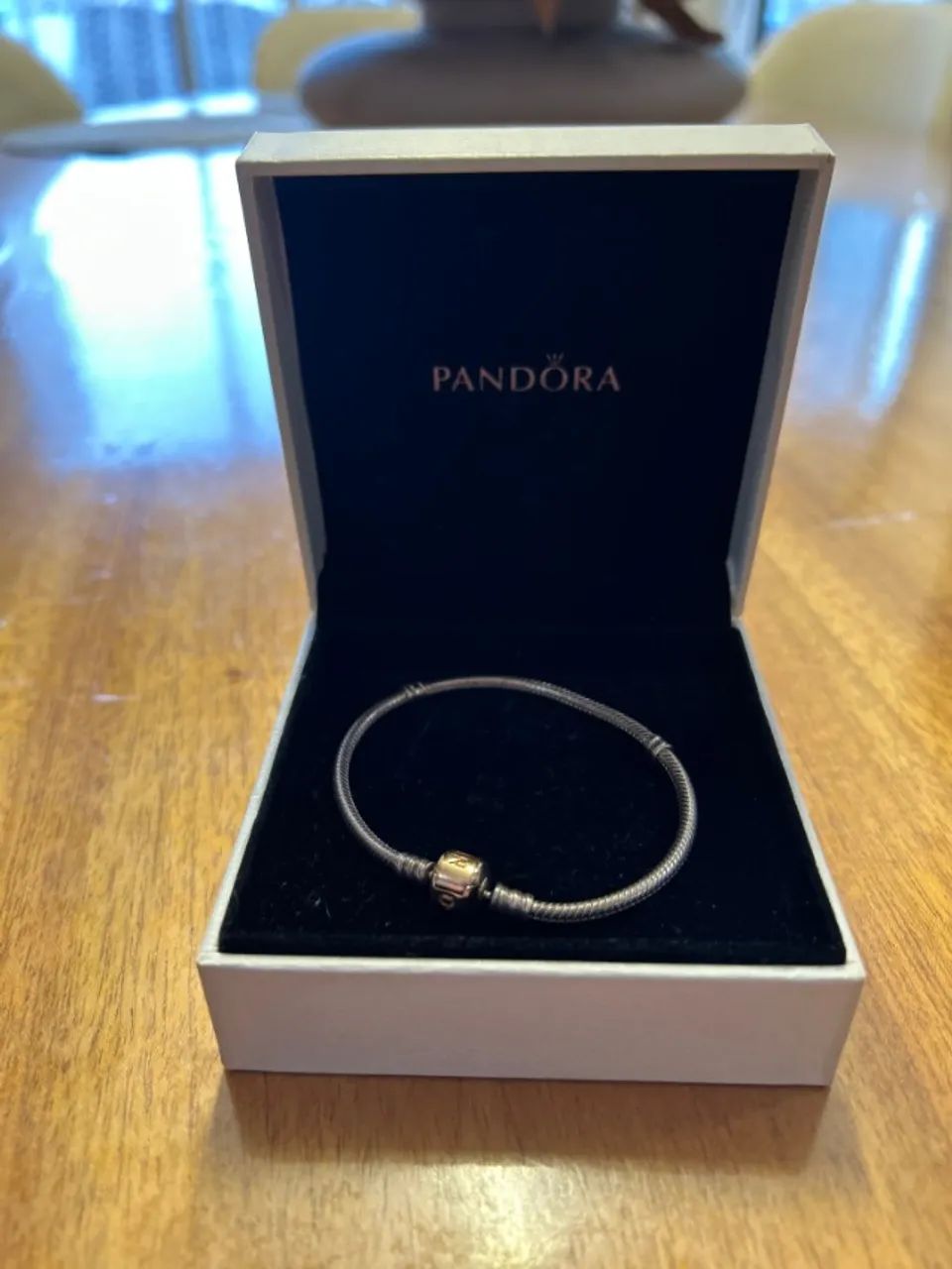 pandora bracelete de prata com fecho rosê - 18 cm - Foto 2