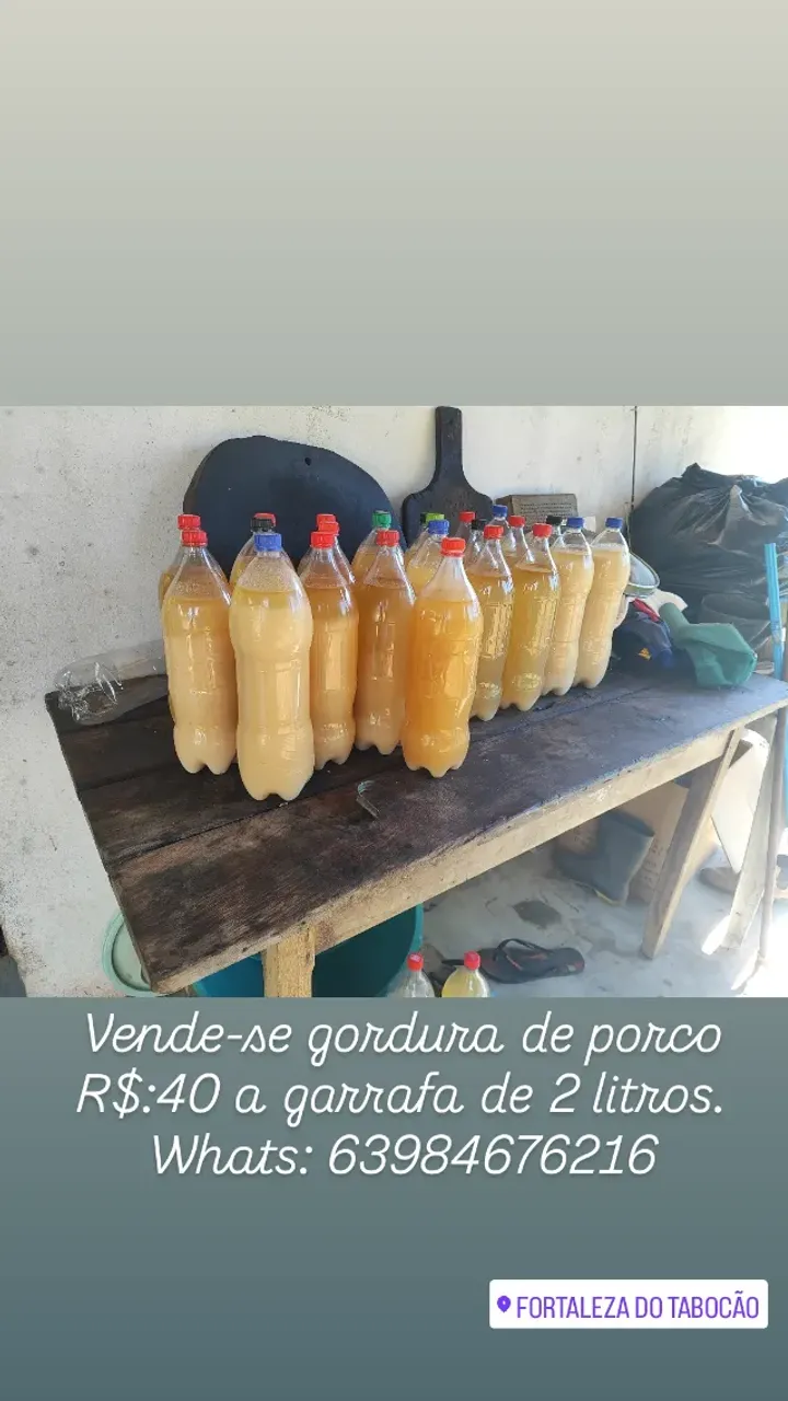 Vende-se gordura de porco