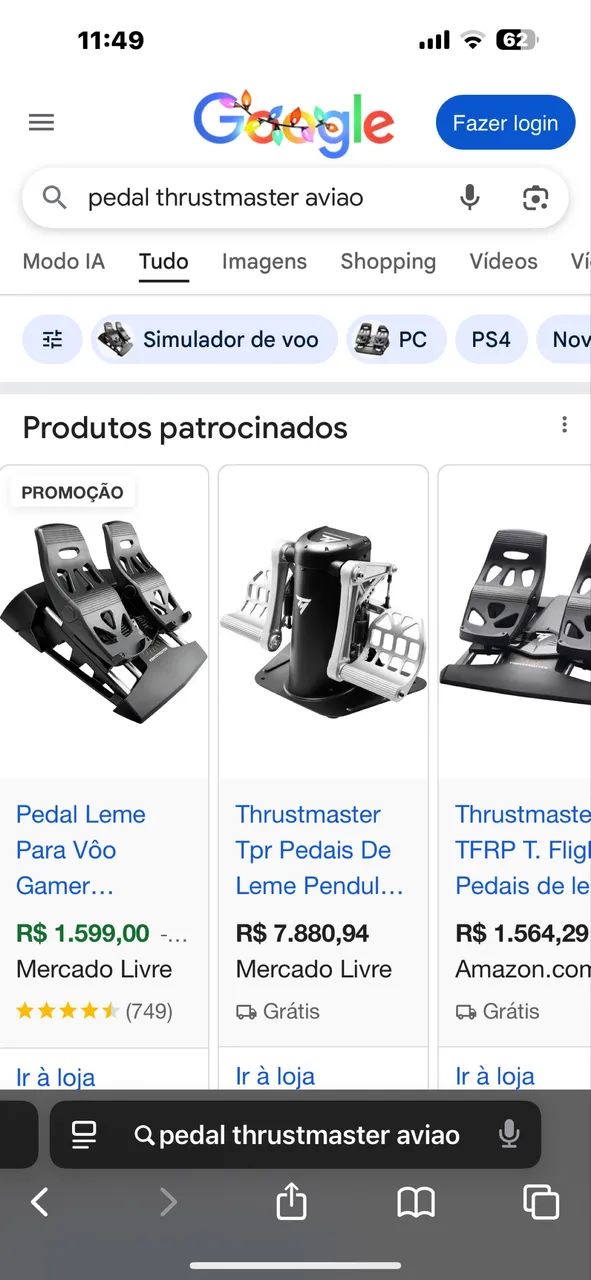Pedais thrustmaster Simulação de vôo - Foto 4