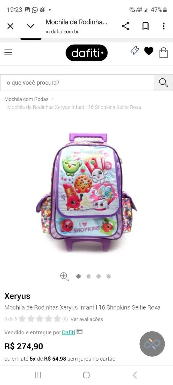 Kit Mochila de rodinhas shopinks e estojo da mesma marca. - Foto 2
