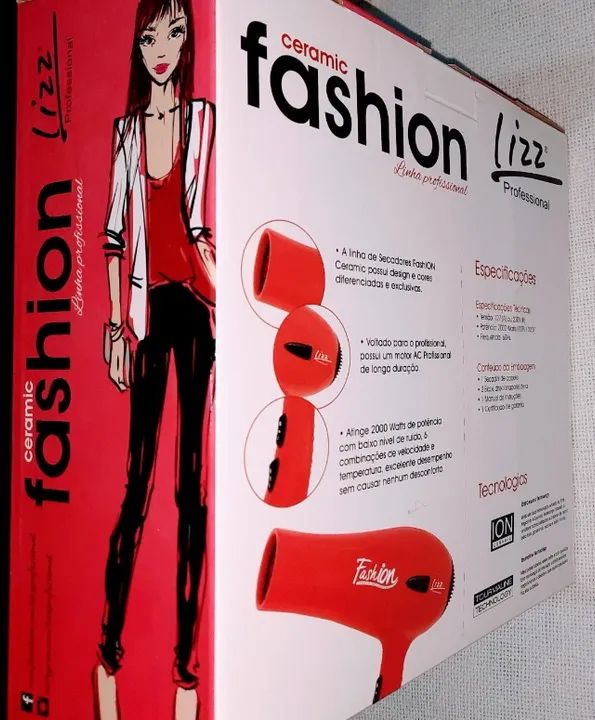 Secador de cabelo Profissional Lizz Fashion 2000W Red Forte Novo Sem Uso - Foto 5