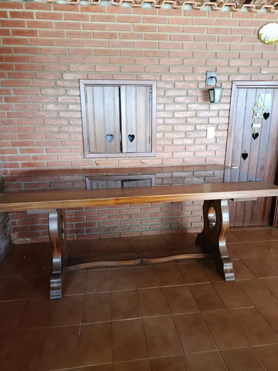Mesa de Jantar Rústica Madeira Maciça 8 cadeiras - Foto 4