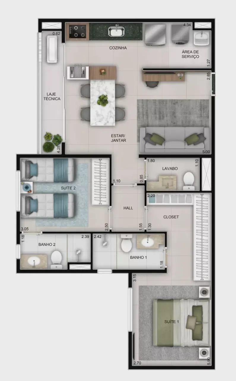 PLANTA 65m²
