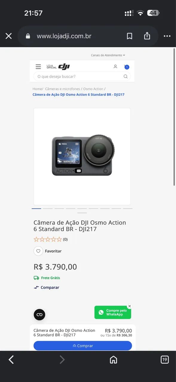 Câmera de Ação DJI Osmo Action 6 Standard  - Foto 5