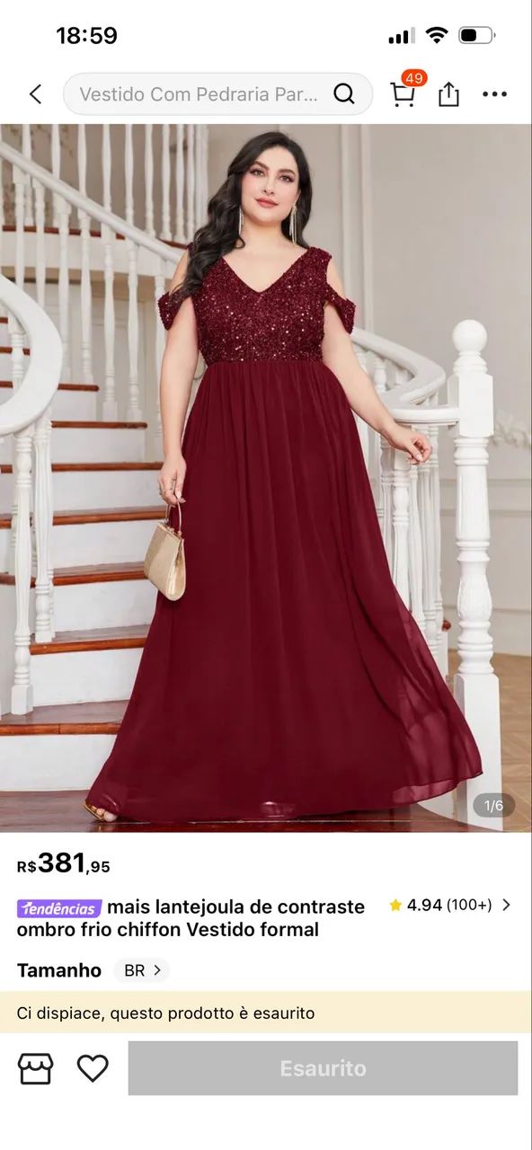 Vestido madrinha marsala plus size 