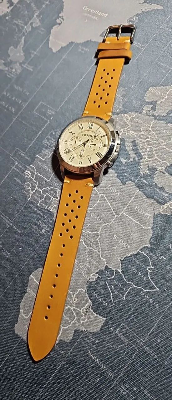 Relógio Fossil Grant pulseira couro  - Foto 4