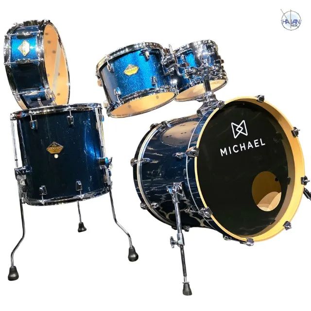 BATERIA MICHAEL LEGACY BIRCH Shell Pack, Blue Sparkle - Nova, Envio
