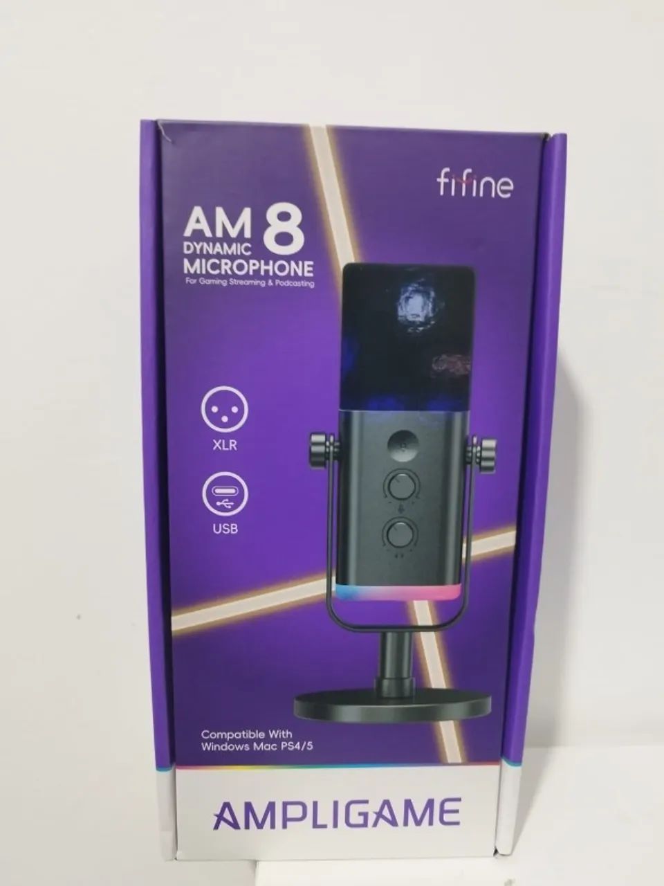 Microfone FIFINE AmpliGame AM8 USB + XLR | Branco