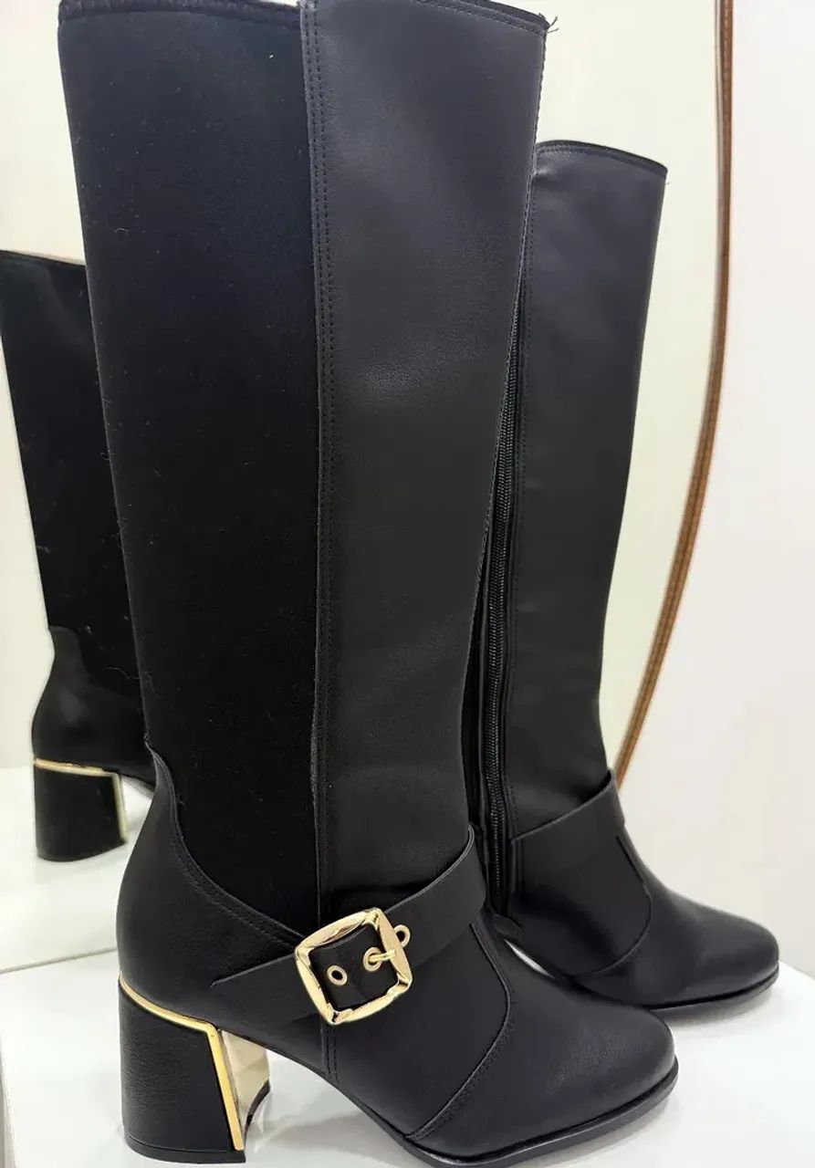 Bota Bebecê Cano Alto Preta Nº 36 