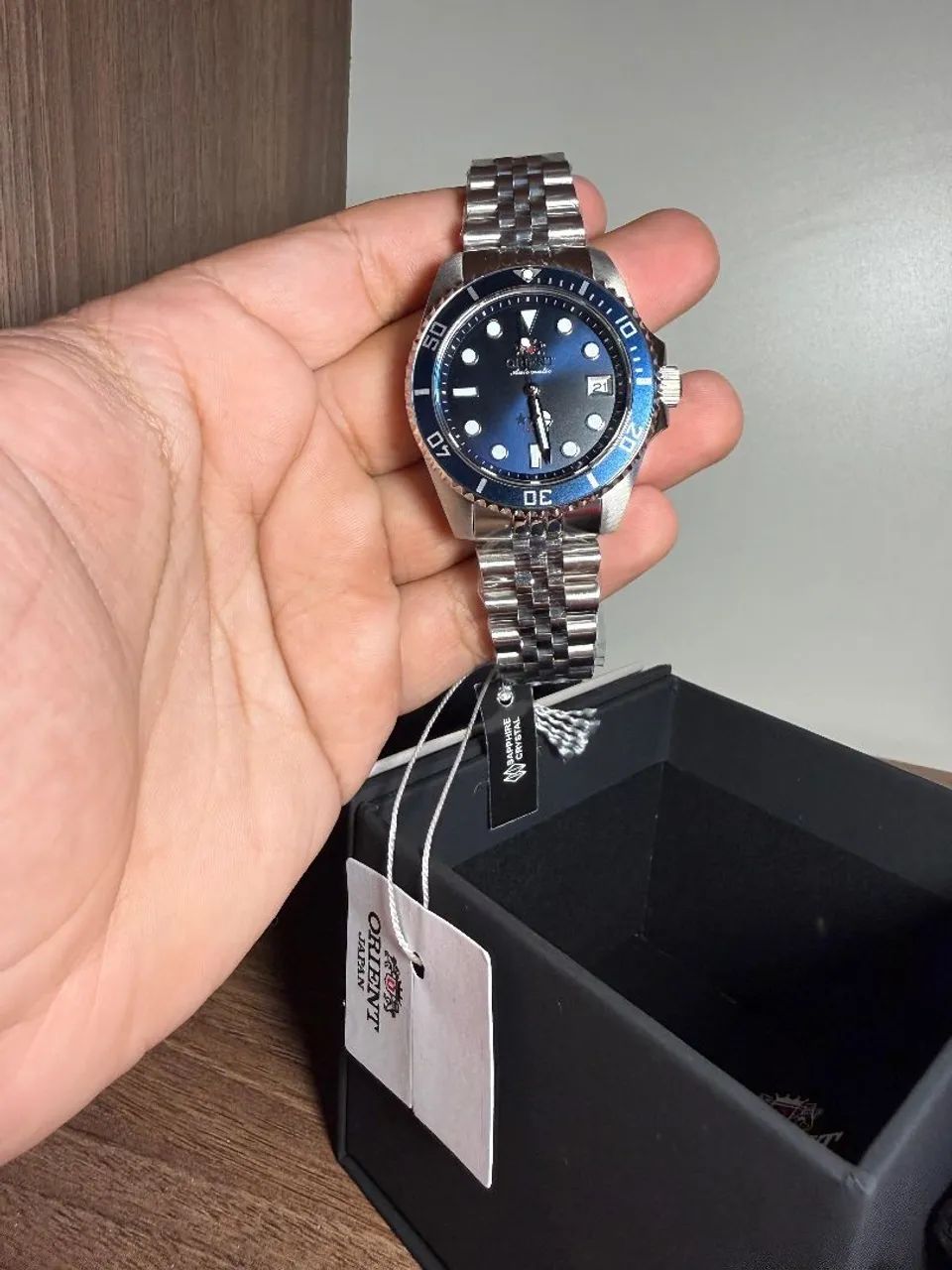 Orient sub marinheiro azul marinho 39mm - Foto 3