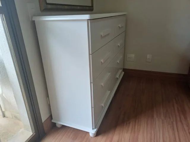Cômoda em mdf branca com oito gavetas - Foto 3