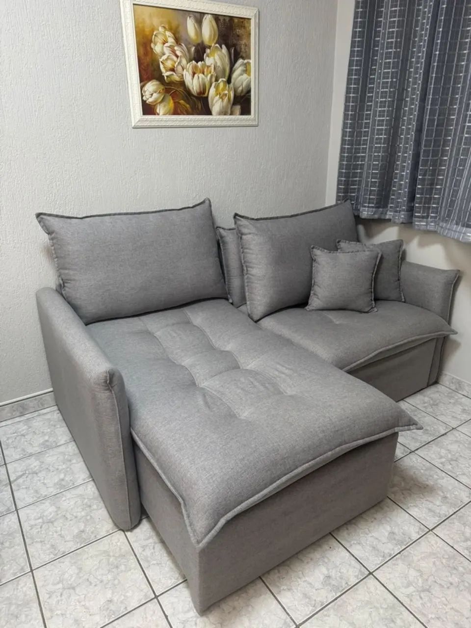 Sofá *Pra vender rápido* - Lindo sofá de Linho - Foto 4