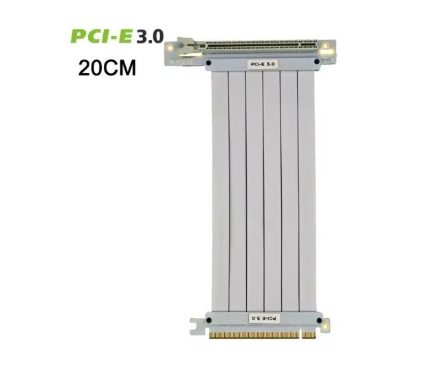 Cabo Extensor Riser pci express 3.0 x16 Preto/Branco 20cm - Foto 3