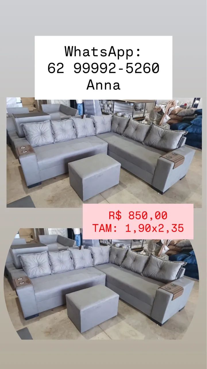 Sofá seis  lugares pronta entrega 