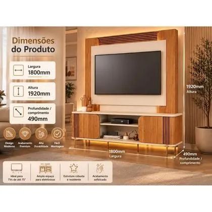Painel com rack conjugado  - Foto 3