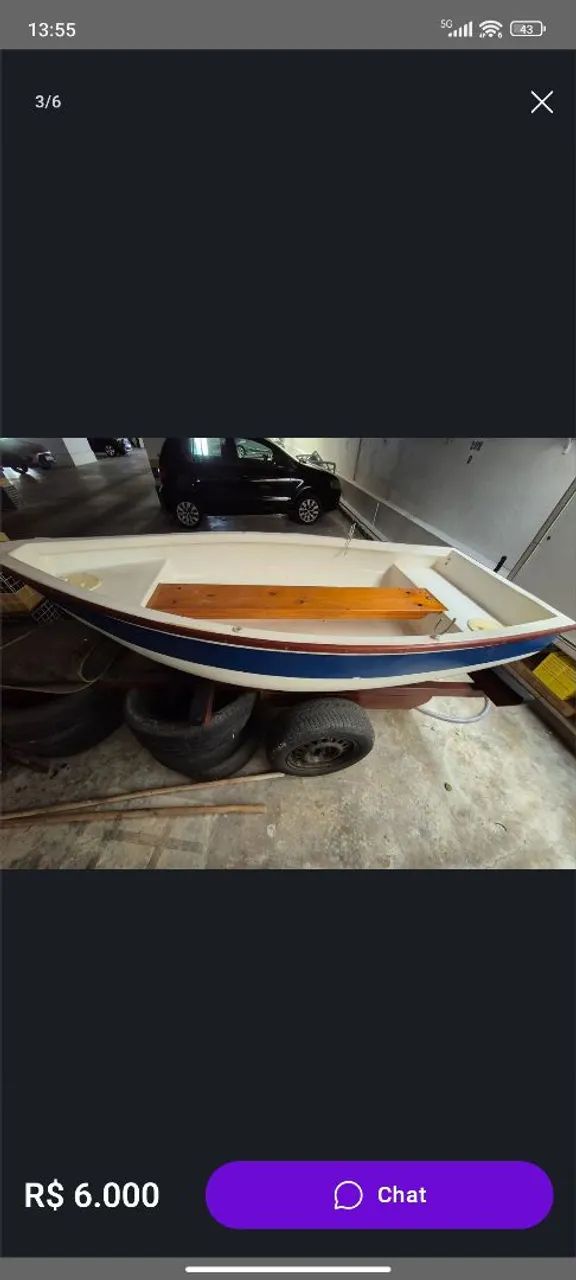 VENDO BARCO + CARRETA DE ENCALHE - 2,5M x 1,20M
