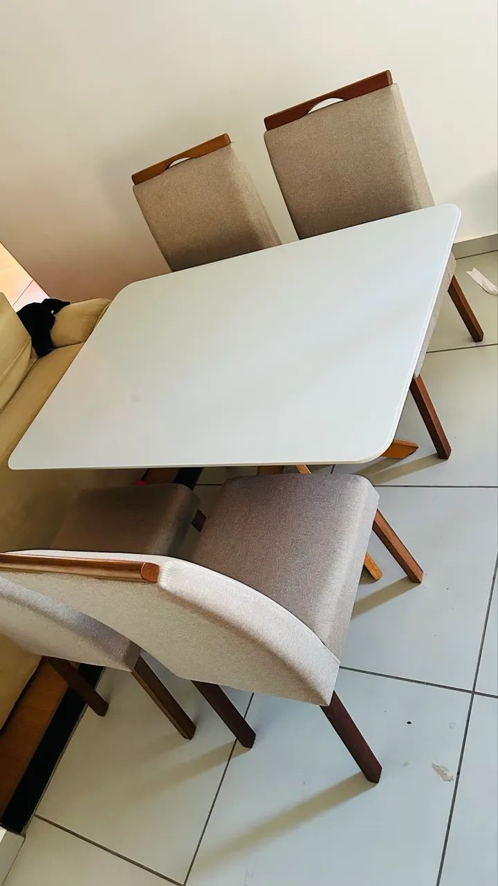 Mesa tampo mdf com vidro - Foto 2