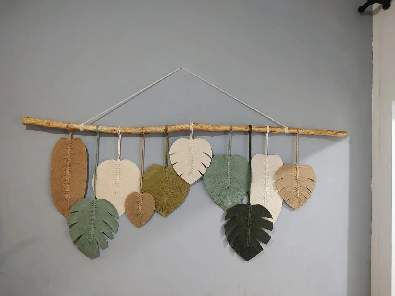Painel de Macramé Modelo Grande Galho Rústico Boho Tendência  - Foto 5
