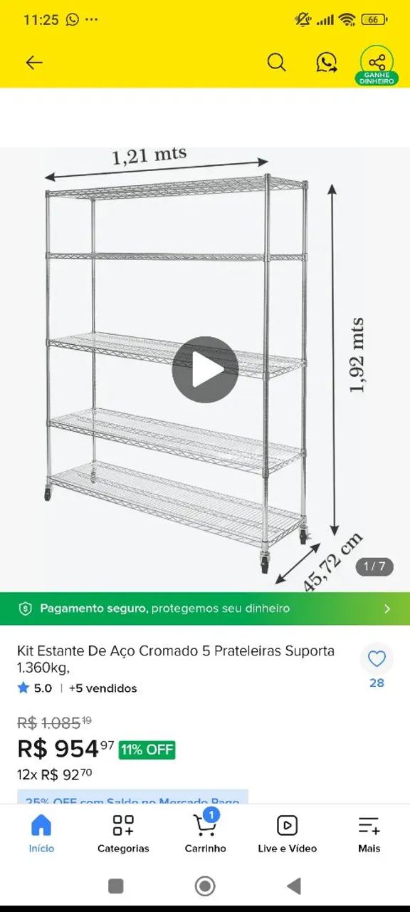 Estante em aço cromado - Foto 2