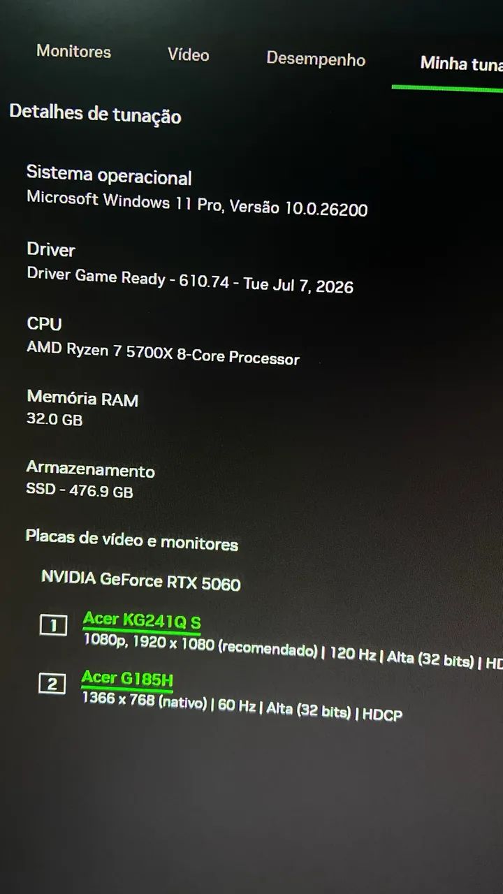 Vendo ou Troco PC Gamer placa de vídeo RTX5060 8GB - Foto 2
