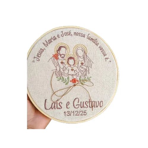 Porta alianças Casamento Bordado Personalizado - Foto 4