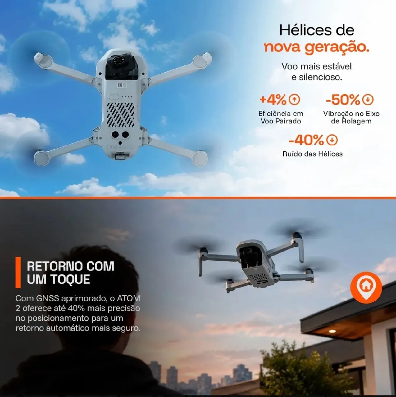 Drone Potensic Atom 2 flymore - Homologado Anatel  - Foto 5