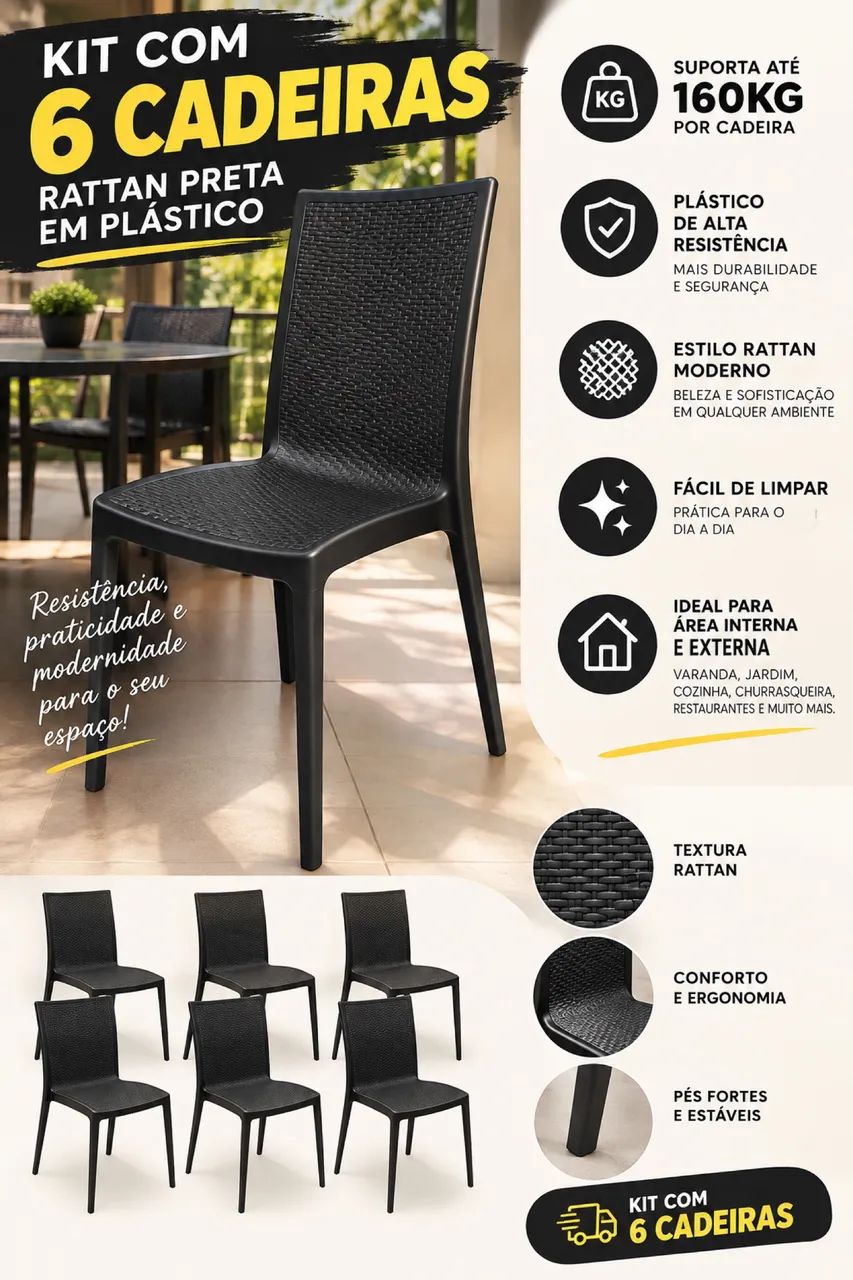 Cadeira tipo Rattan - Foto 2