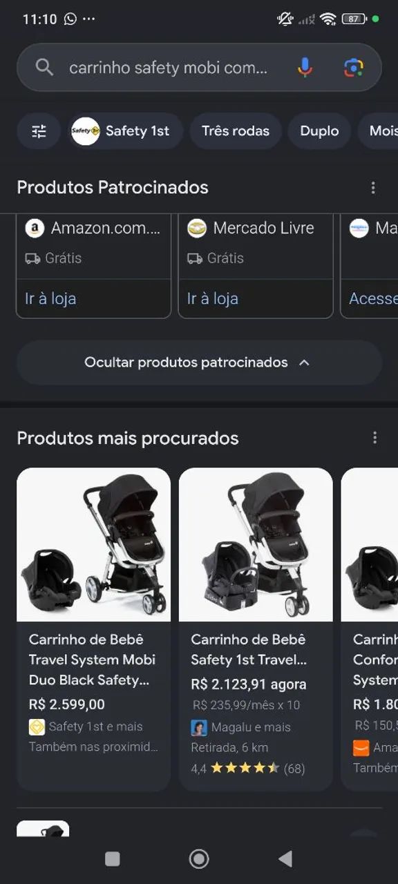Carrinho 3 em 1 importado. Está novo( passo cartão  - Foto 2
