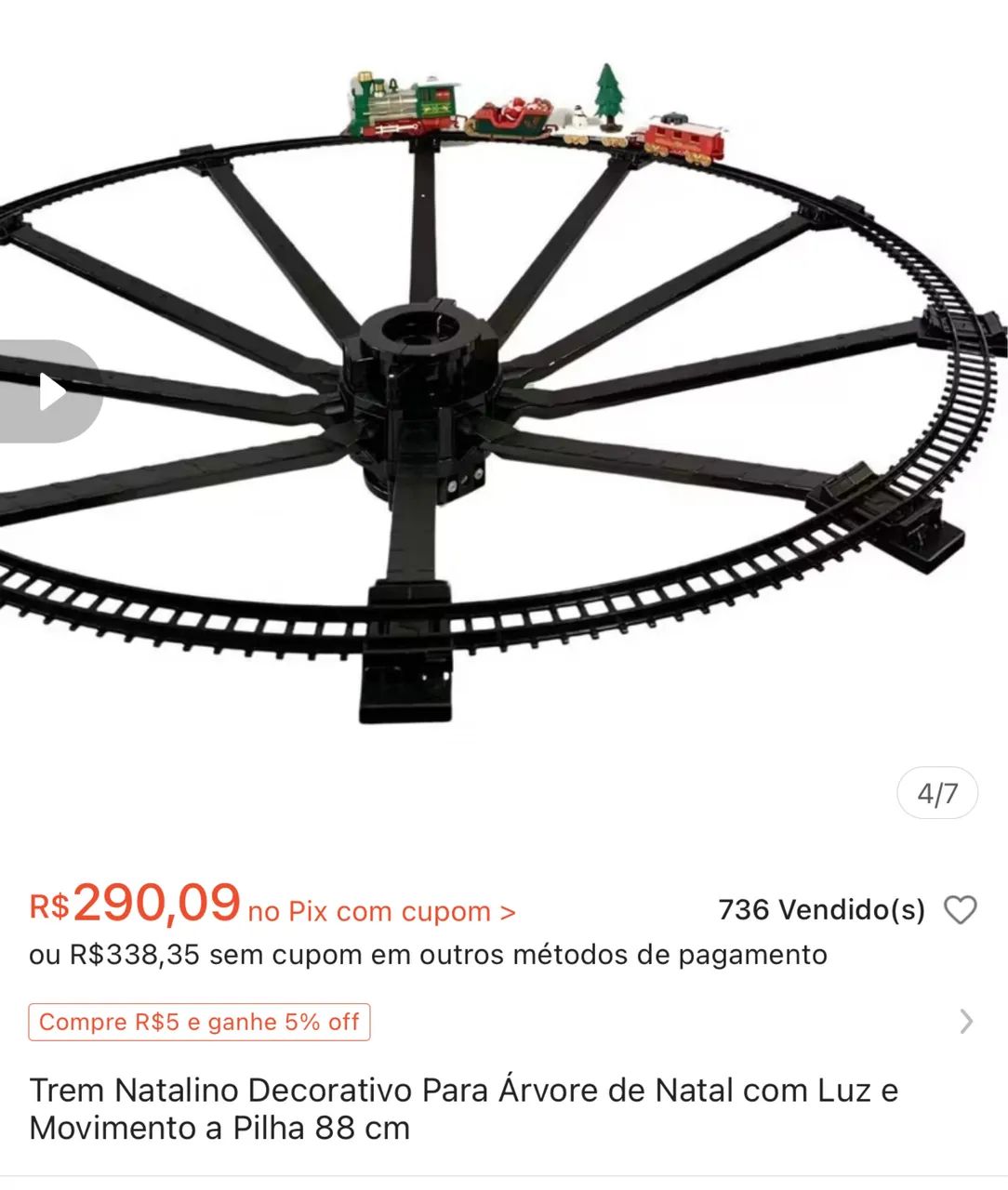 Trenzinho para árvore de Natal ( metade do valor) - Foto 5