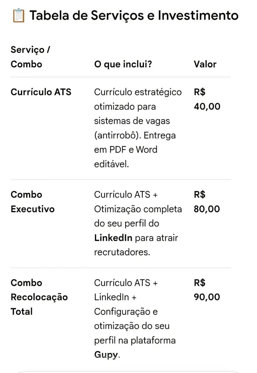 Criação de currículo ats e conversão de arquivos  - Foto 3