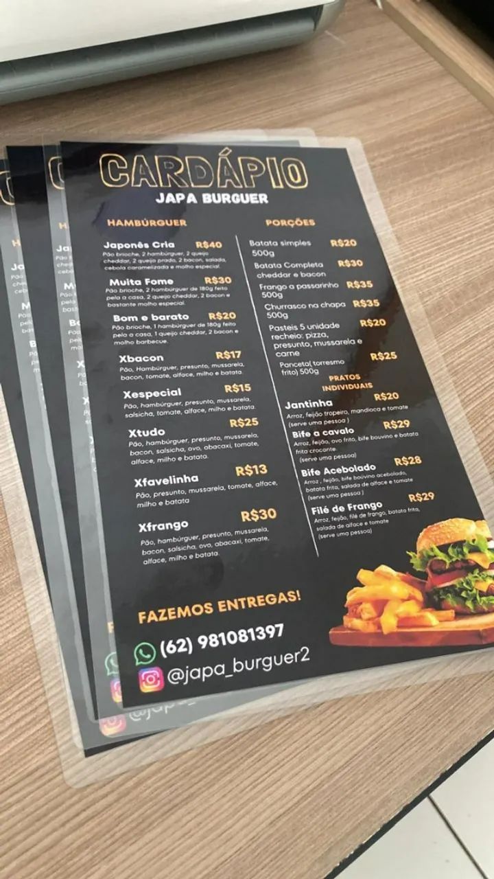 Cardápio personalizado profissional