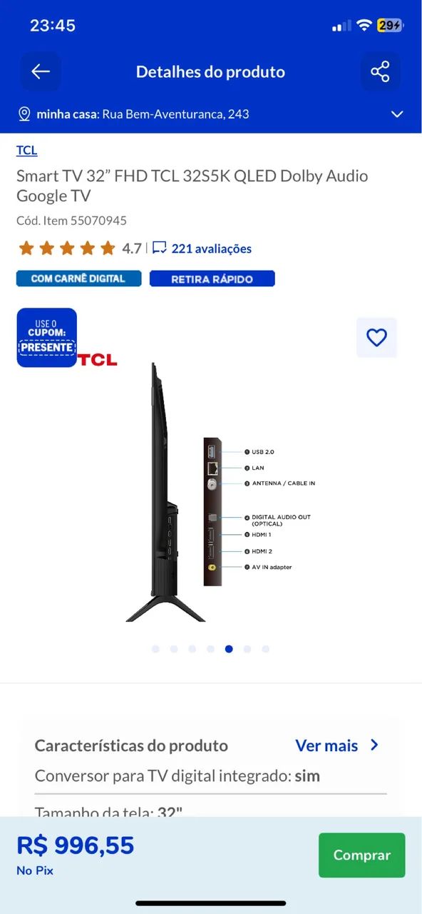 Televisão 32 TCL444716910118195201