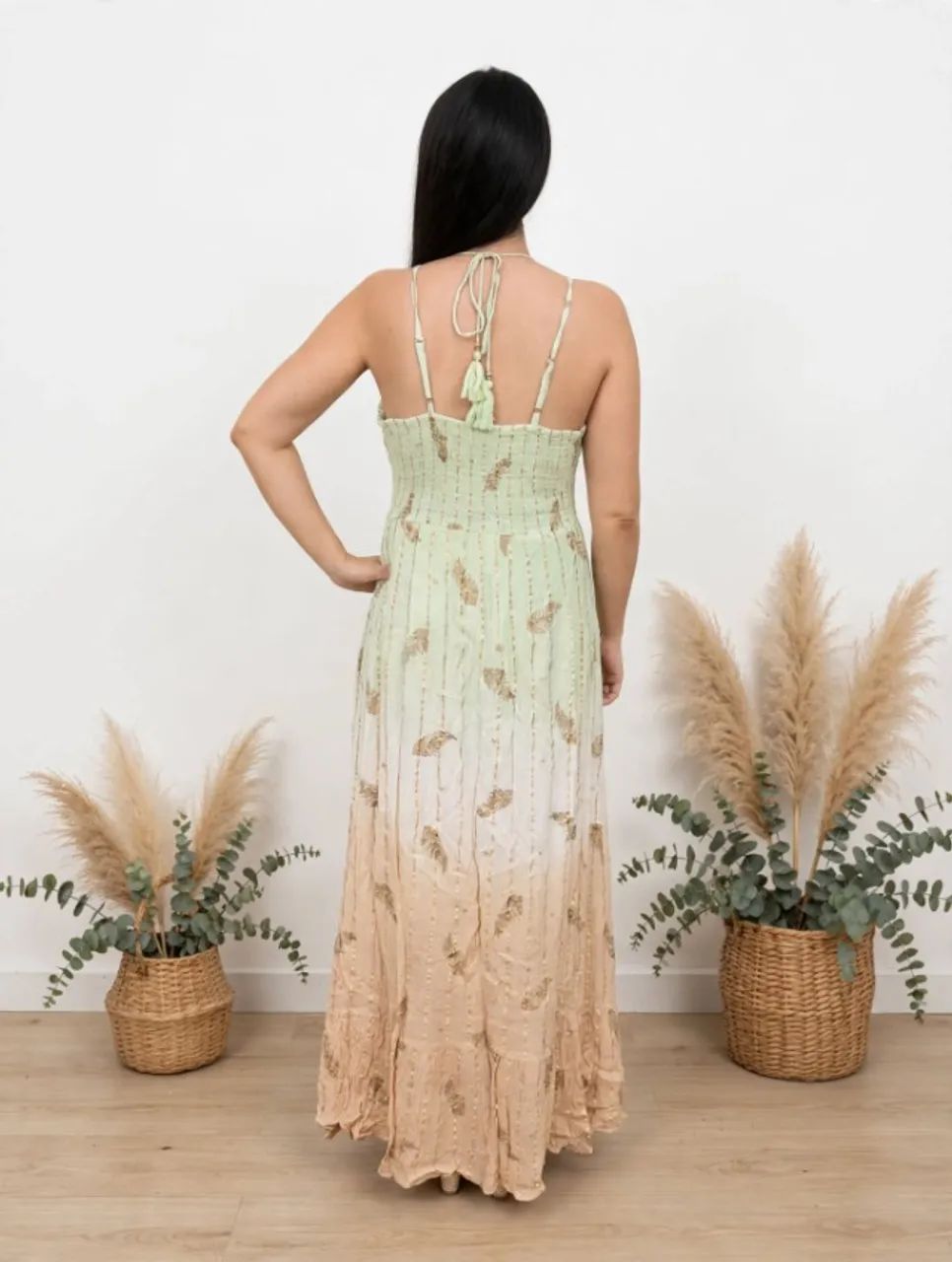 VESTIDO DEGRADE BOHO - EFEITO VISUAL QUE ALONGA - Foto 4