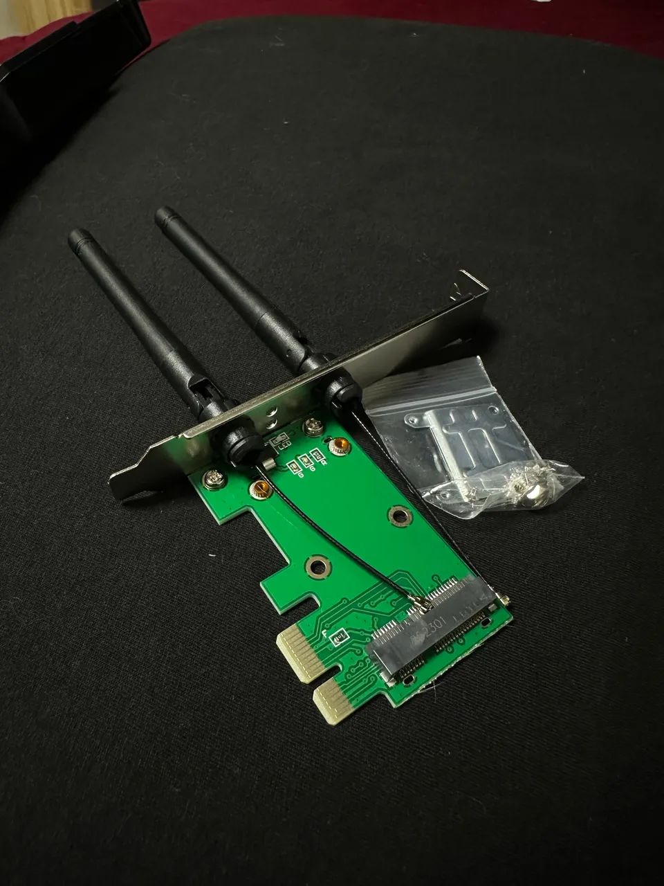 Adaptador de Placa de Rede Wi-Fi de Mini PCI-e de Notebook para PCIe com 2 Antenas para PC - Foto 3