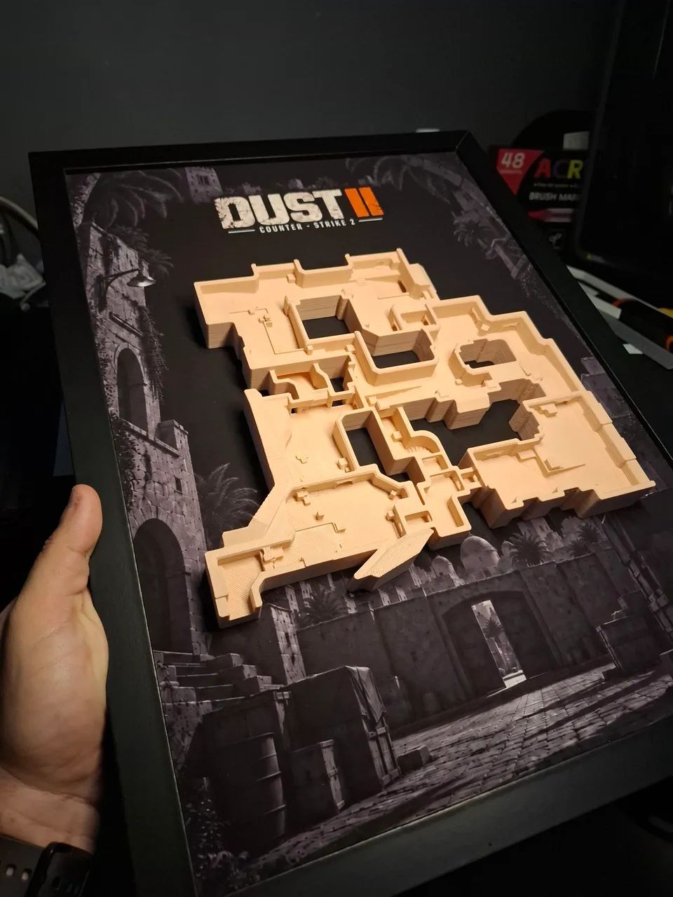 Quadro decorativo Híbrido impressão e 3D CS Dust 2 - Foto 5