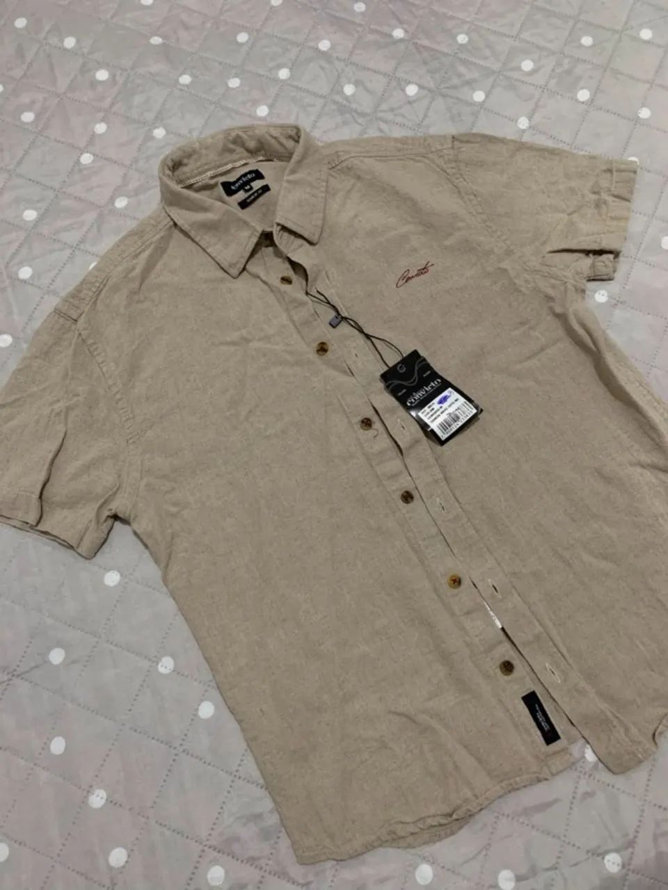 Camisa Masculina Convicto Basic - Bege | Linho Misto - Foto 3