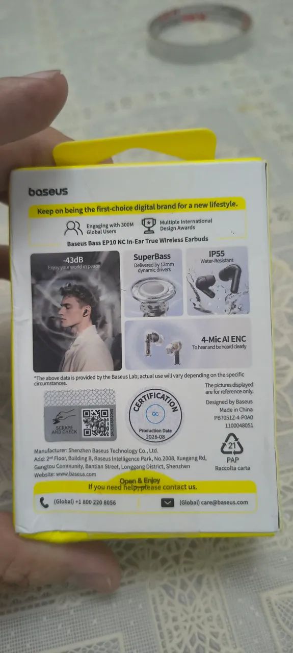 Fone Baseus bluetooth 6.0 ep10 nc - Foto 2