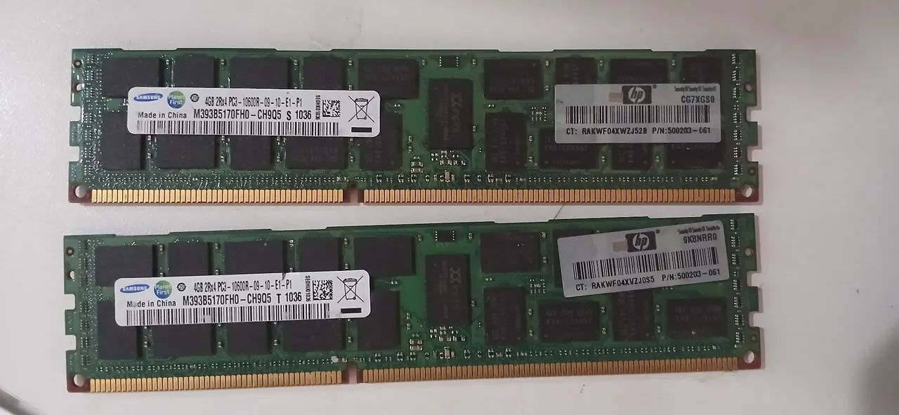 Memoria 2x 4Gb, DDR3 ecc Kit xeon - Memória RAM - Jardim