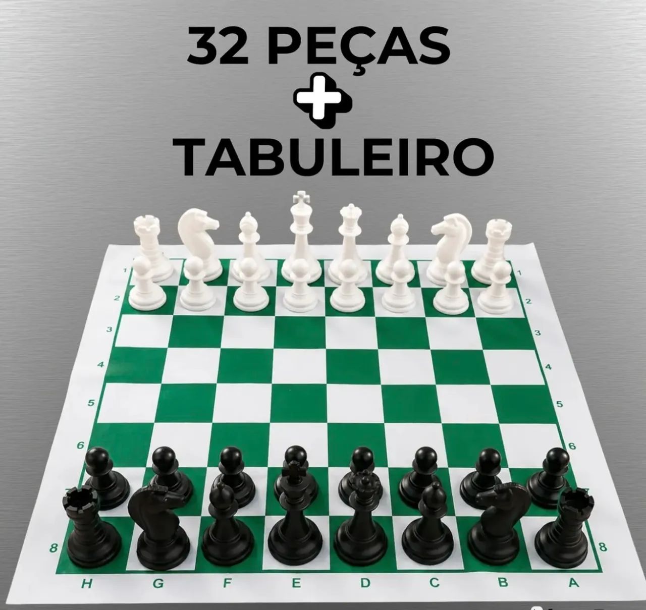 Jogo De Xadrez Tabuleiro Oficial Escolar Profissional 32 Pçs - Foto 2