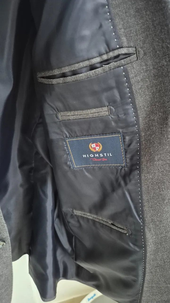 Blazer Highstil Cinza Classic Line Tamamho 50  - Foto 3