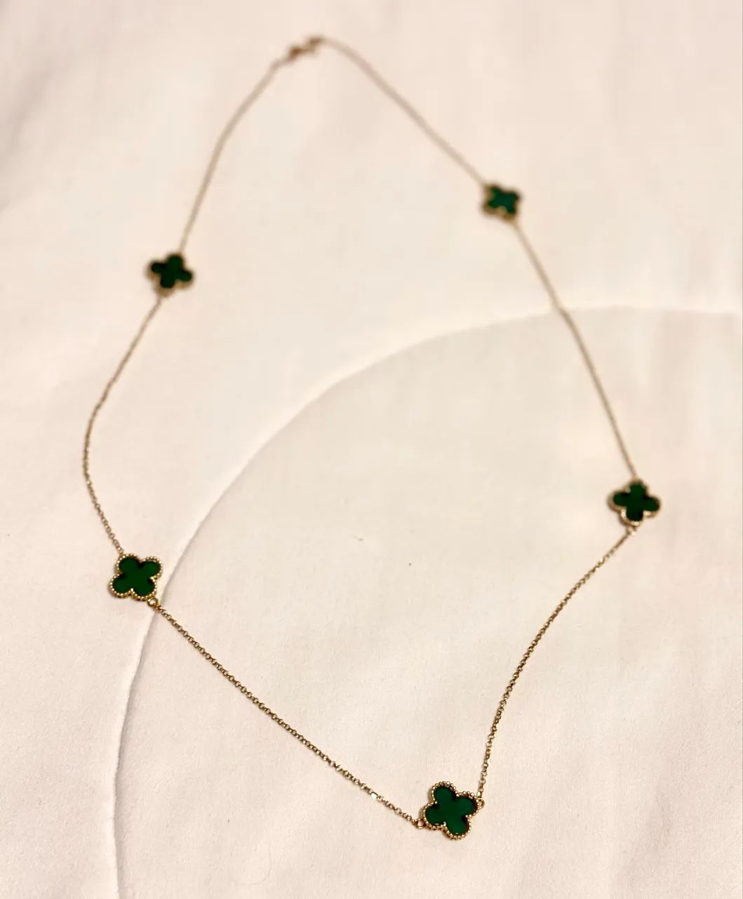 Colar trevo verde de ouro 18k - Foto 3