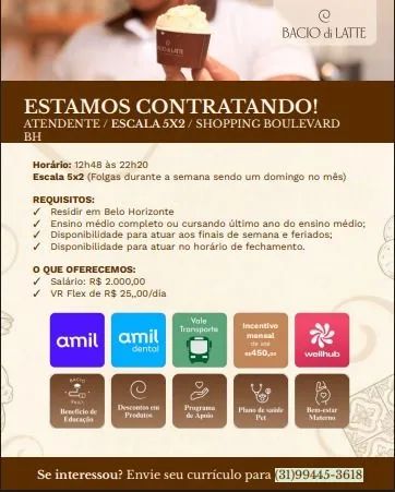 VAGA ATENDENTE FECHAMENTO