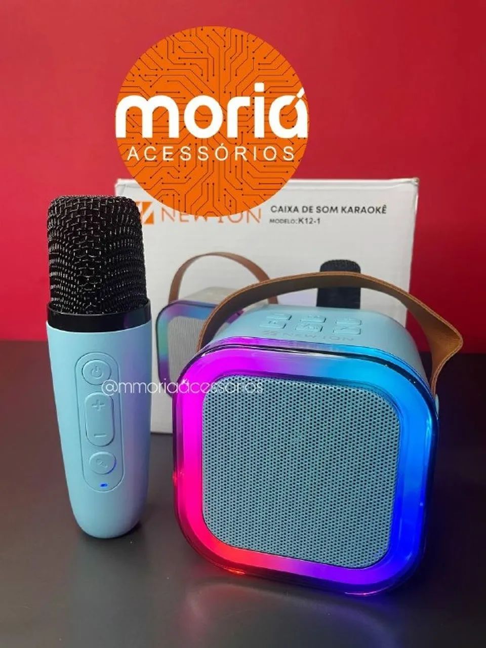 Mini Caixa de Som Karaokê  Bluetooth com Microfone Muda A Voz Led  - Foto 5