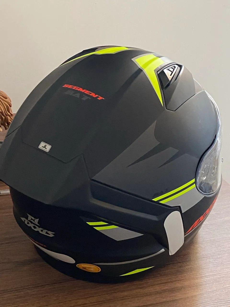 Capacete Axxis Segment Bat B3 Preto E Amarelo Fluo Fosco - Foto 3