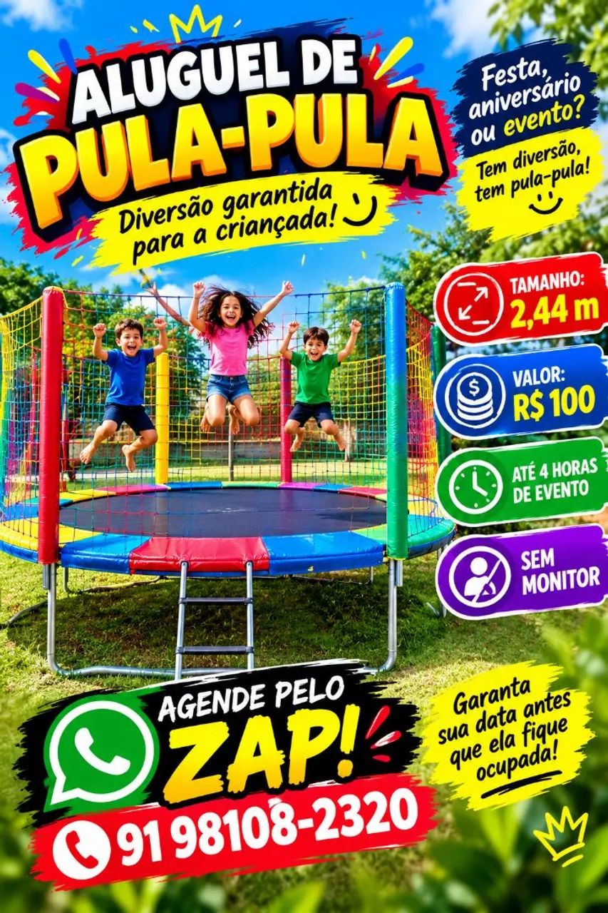 PULA-PULA DE 2,44M PARA LOCAÇÃO! ?