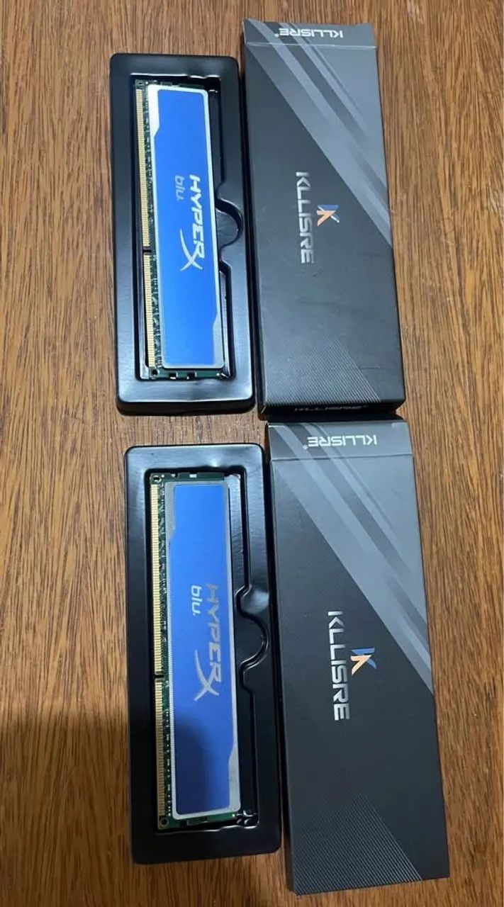 2 Memórias Ram 4G HyperX - Azul, 1600MHz, DDR3 (LEIA A DESCRIÇÃO